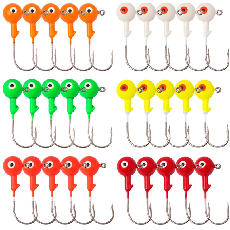 50pcs/60pcs Fishing Jig Heads Hook, Crappie Jigs Head Fishing Hook 1/32oz 1/16oz 1/8oz for Walleye Bass Trout Freshwater Saltwater, Fishing Accessories, Jig Head Terminal Tackle