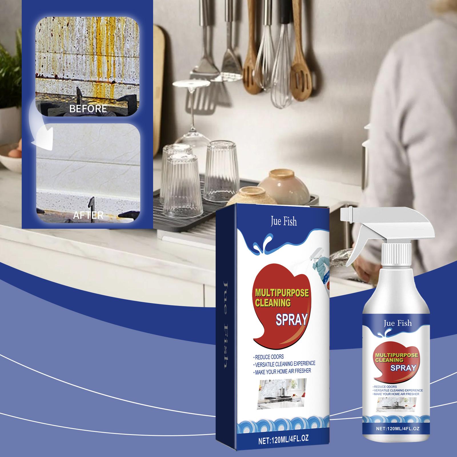 Jue Fish Multi-Function Cleaning Spray, Kitchen Heavy Oil Tile Stains Multi-Effect Cleaning Household Cleaner