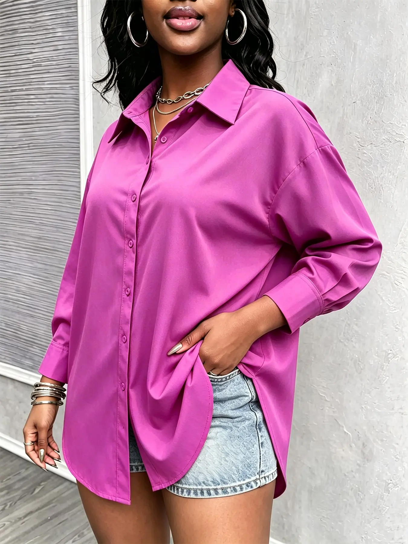 Sexy Long Sleeve Women's Shirt Blouse, Fashionable and Stylish Design, Perfect for Outgoing Looks, Comfortable and Form-Fitting