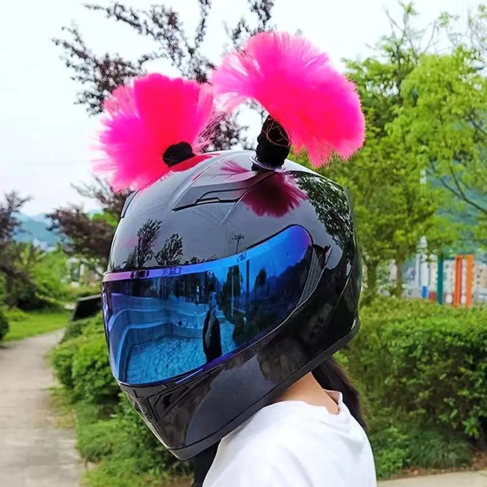 New Motorcycle Helmet Braids Wigs Woman Men Decor Motorbike Riding Skiing Helmet Decoration Ponytail Used For Any Types Helmets