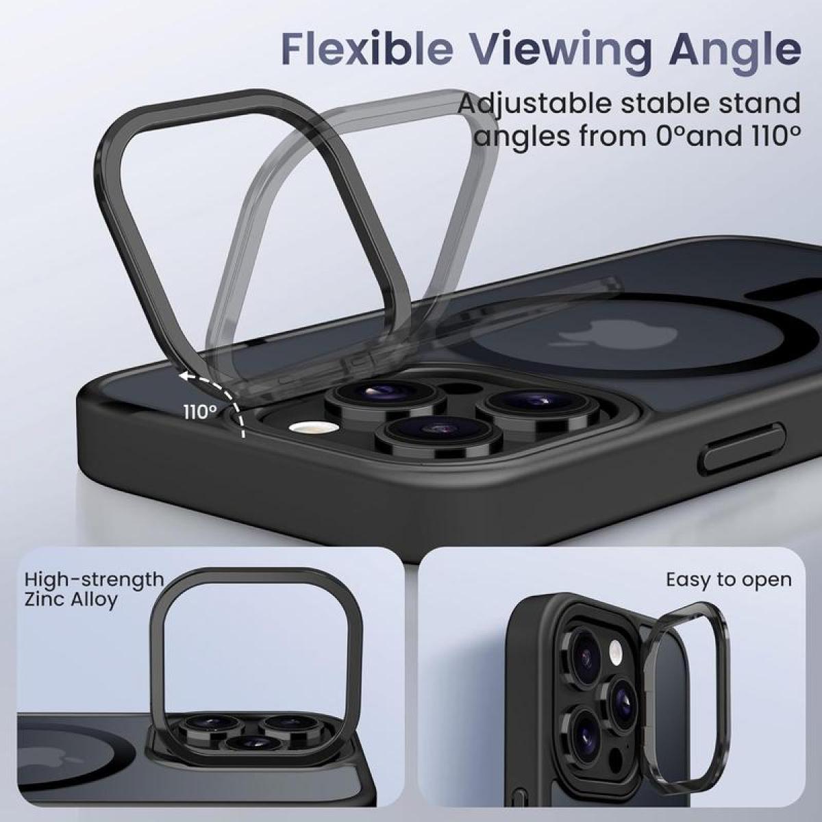 Shockproof Camera Lens Protectors & Stand Protective Phone Case for iPhone 17 Pro Max 16 15 14 13 12 Pro MagSafe Durable Wireless Magnetic TPU Case with TPU Material and Silicone Strap