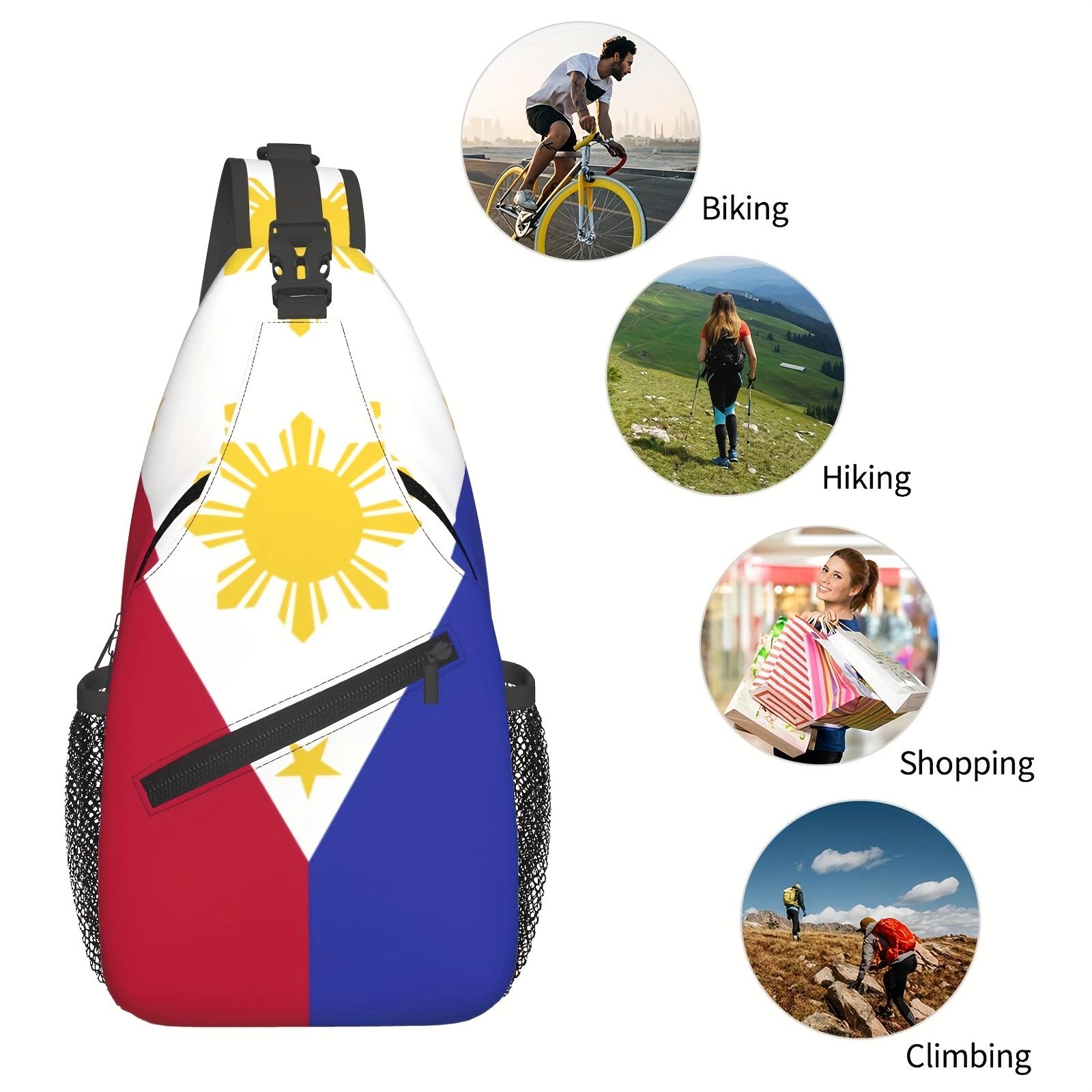 Crossbody Chest  Hiking Flag Of The Philippines Shoulder  Folding Large Capacity Fashion Durable Can Be Used For Shopping, Work, Leisure Travel Beach  Fishing  Travel Accessories Must Have  For School Back Christmas Gifts bag backpack