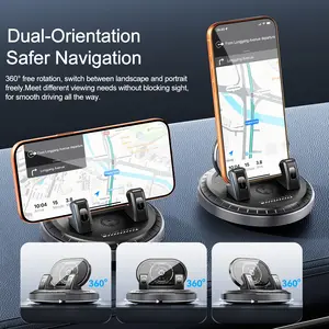 Car phone holder 360 degree rotation, suitablefor car navigation in-car dashboard, horizontaland vertica screen adjustment angle,suctioncup fixed non-slip mobile phone holdersuitable for iPhone and Android