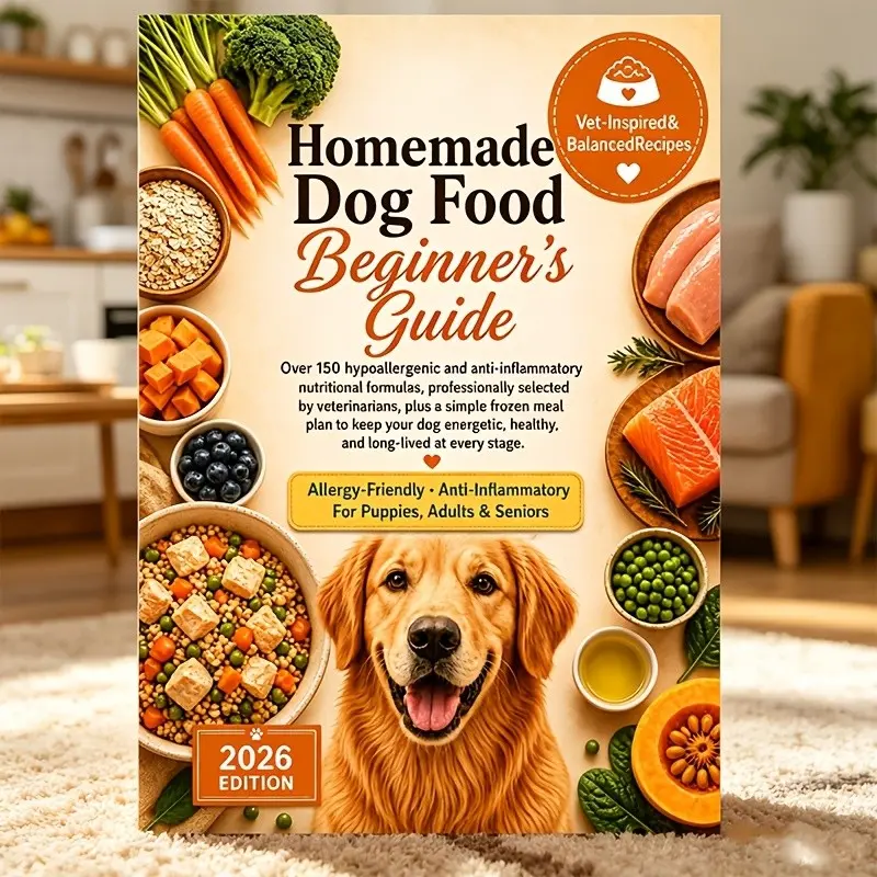 Homemade Dog Food Beginner's Guide, 150 Hypoallergenic Formulas, Veterinarian-Selected, Frozen Meal Plan for Healthy Dogs