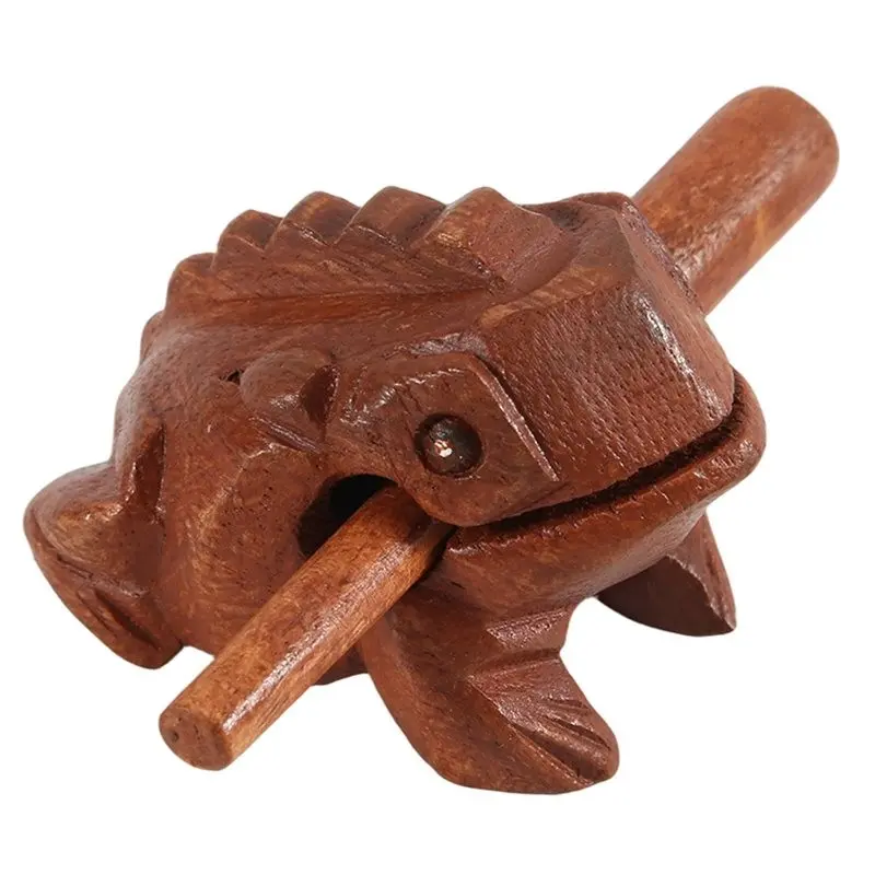 Carved Croaking Wood Percussion Musical Sound, Wooden Frog Tone Block Toy, Educational Music Instrument, Kids Learning Tool