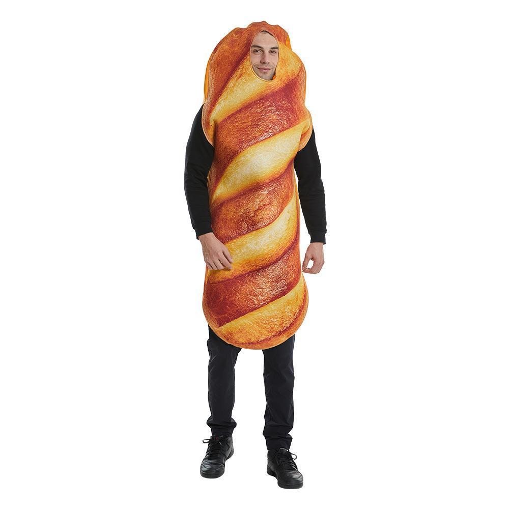 Bread Baguette Cosplay Costume Jumpsuit For Adult Thanksgiving Unisex Food Tunic Hallowee Christmas Carnival Party Fancy Dress