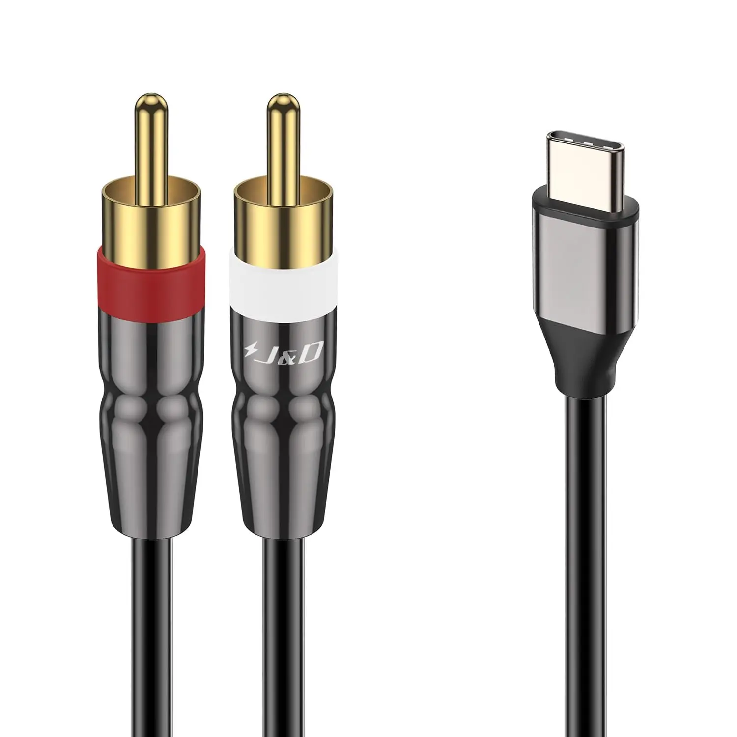 USB C to 2  , USB Type-C to 2RCA Male Audio Stereo Y Splitter  Cord Compatible for  16/17 Series,  Pixel 10/9/8, MacBook Pro, Tablets, Laptop, 3.3