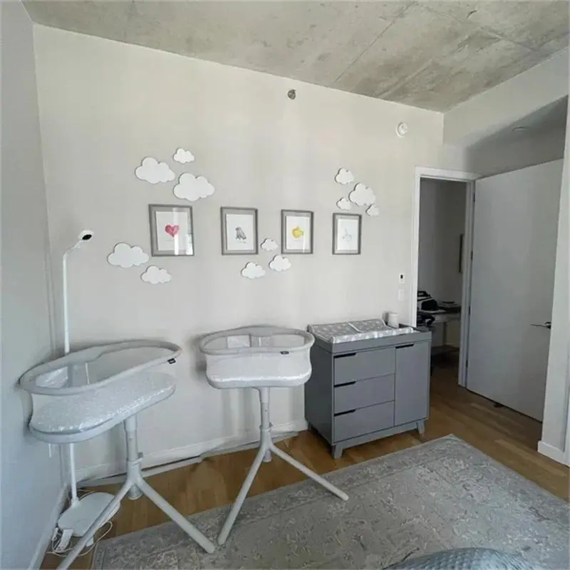 6Pcs/Set Nordic Style Large White Wooden Cloud Wall Stickers, Nursery Wall Decor, Wooden Cloud Sign Set Home, Coffee Bar Wooden Cloud Wall Decor Wall Decoration Wall Stickers