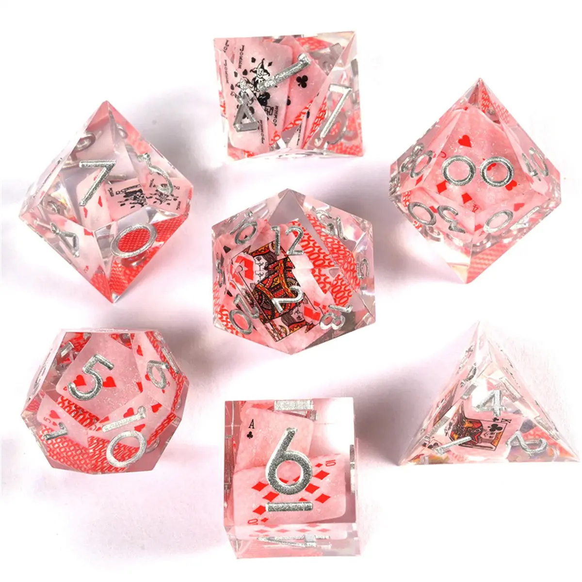 7pcs Sharp Edge Resin Dice Set, Dungeons & Dragons Polyhedral Dice, Ideal for Role-Playing Rpg Board Games, Perfect for Gamers