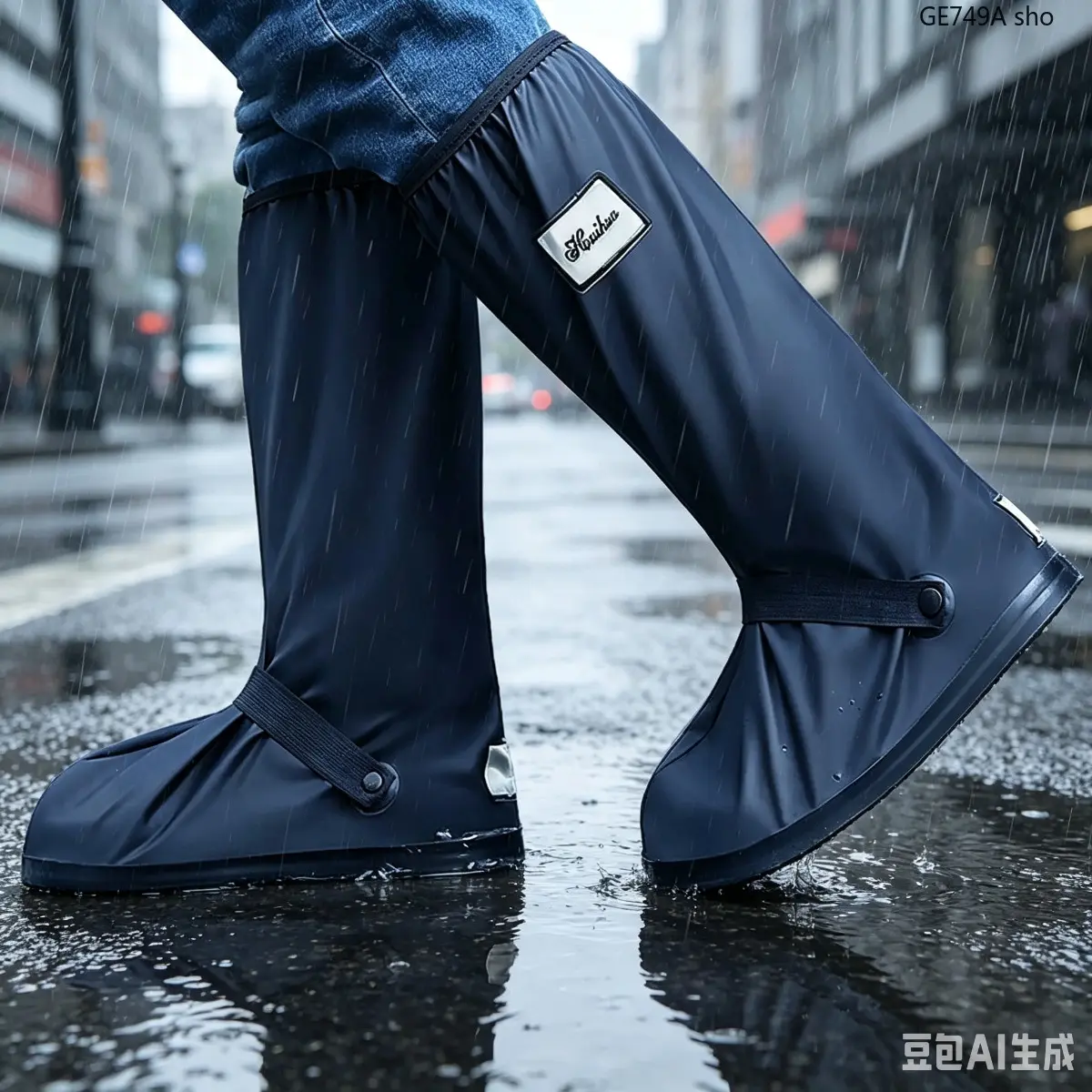2-Pack Waterproof Shoe Covers for Outdoor Activities, Double Layer Rain Boots with Anti Slip Tape, Smooth Zipper Galoshes Gear for Men Women, Lightweight Heavy Duty Footwear Protection Overshoes