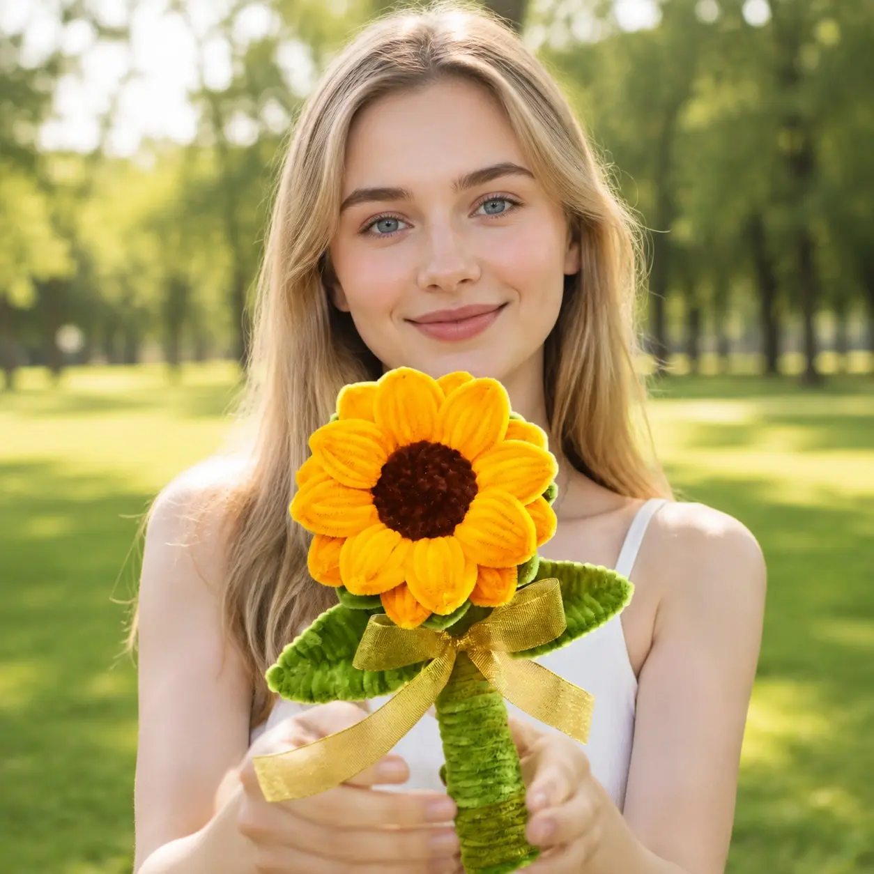 Handmade Twisty Stick Sunflower Bouquet, Never Withering Artificial Flowers, Back-To-School Dorm Gift, High-Style Desktop Decorative Item