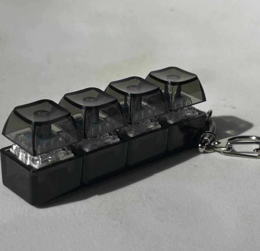 keyboard fidget clicker keys decompression toy keychain pendant