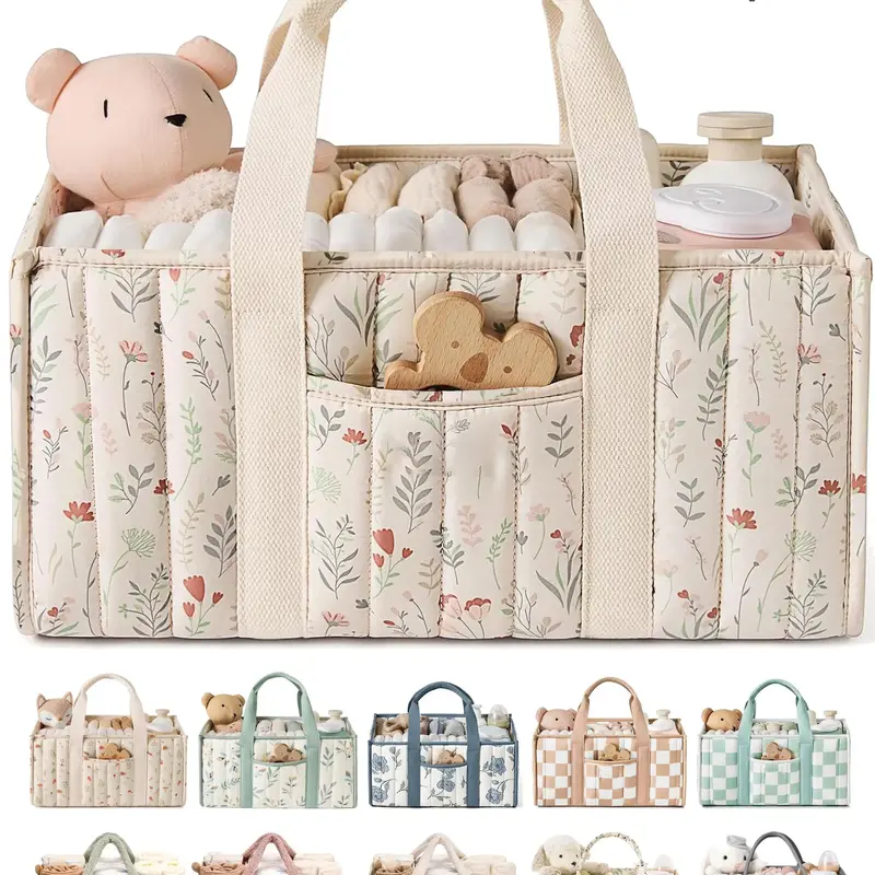 Baby Diaper Caddy - Large Organizer Tote Bag Nappy Bag for Newborn essentials Boy or Girl - Baby Shower Basket - Nursery Must Haves - Registry Favorites - Newborn Caddie Car Travel #GLOBAL PICKS