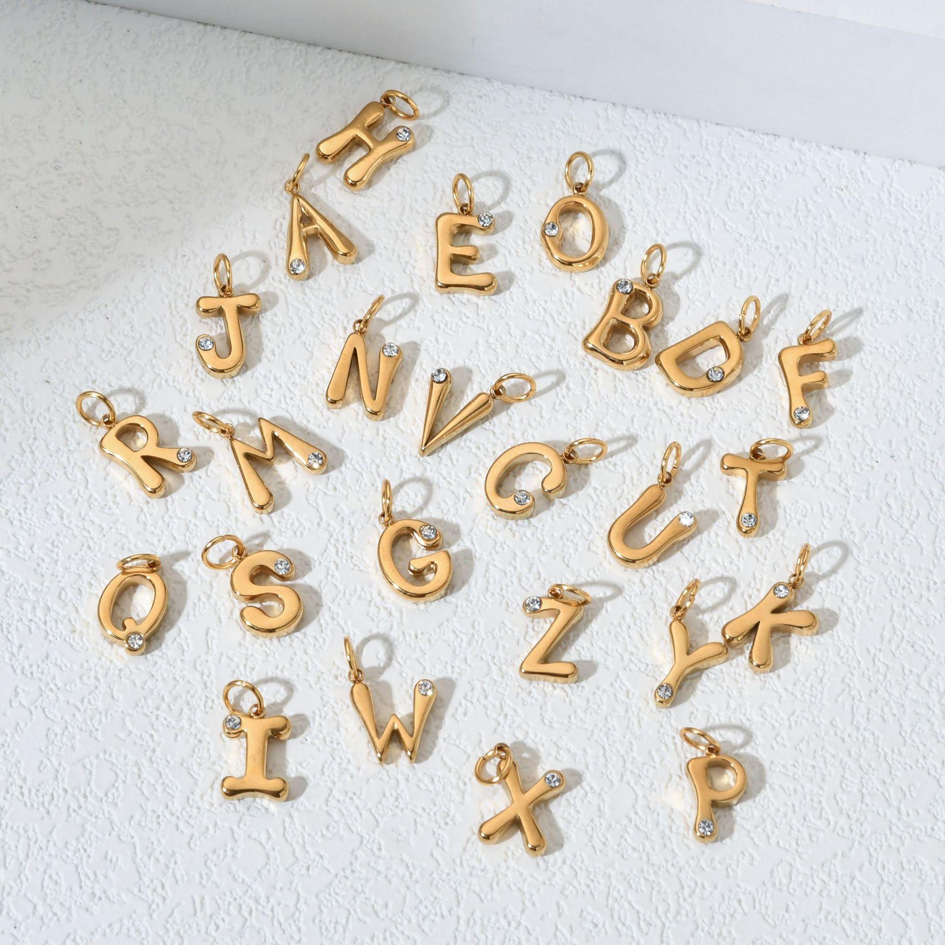 26 Initial Letters Stainless Steel Birthstone Pendant Necklace Dainty Clavicle Chain Ideal Gift For Mom