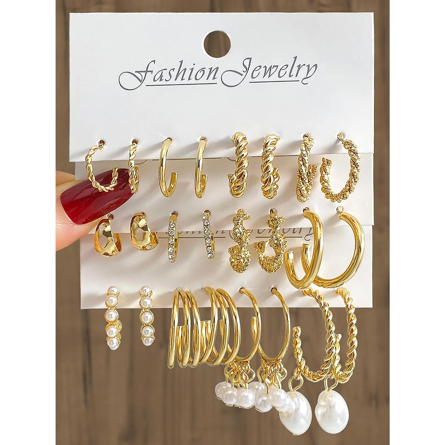 Gold Geometric Hoop Earrings Set for Women, Vintage Bold Square & Minimalist Statement Hoops, Fashion Jewelry