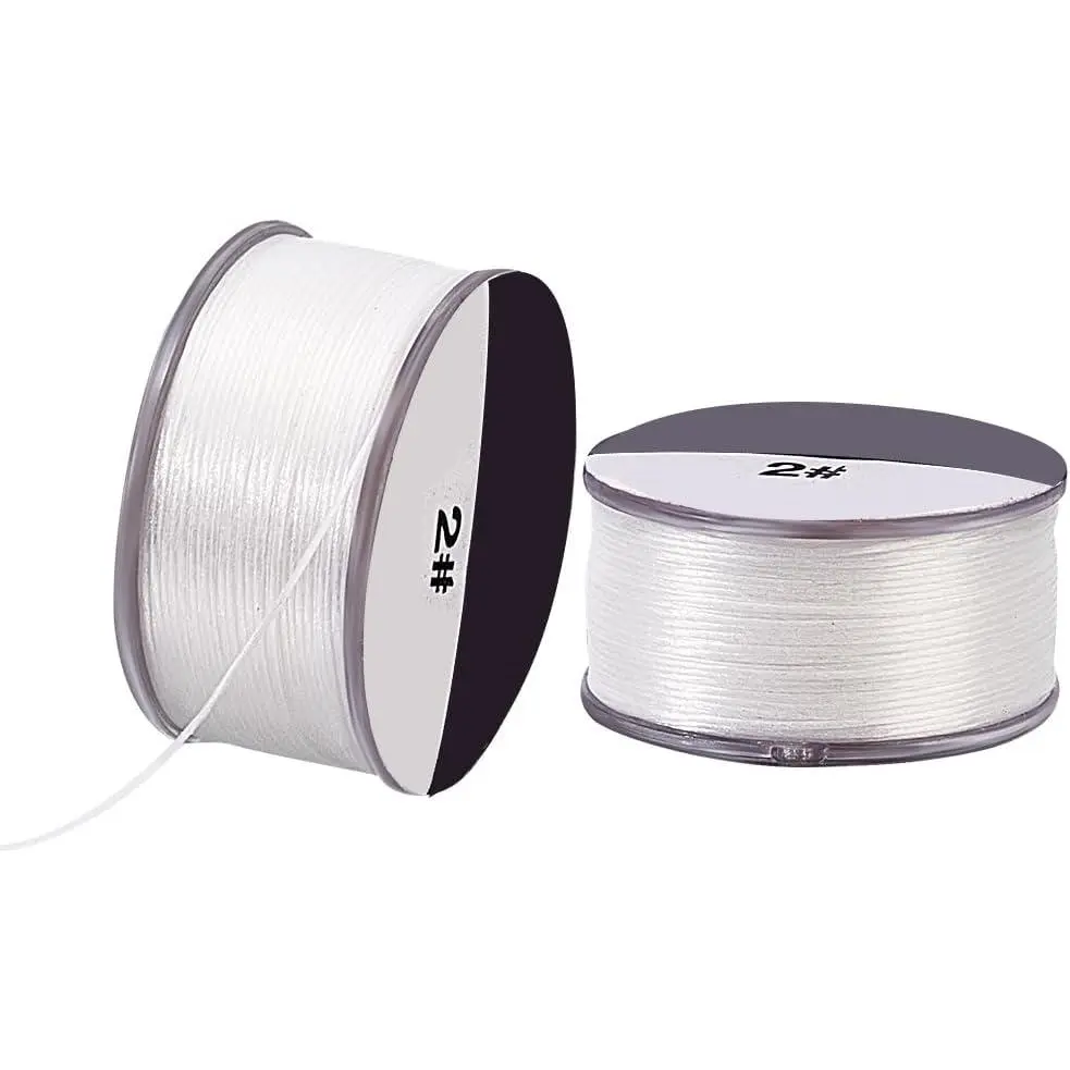 0.1mm Nylon String 100 Yards Beading Thread White Nylon Seed Bead Thread Bracelet Threads Sewing String for Leather Stitching Beading  Bracelets Making