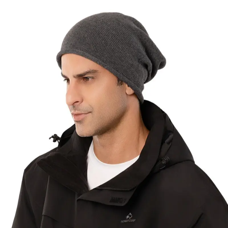 Thick Ribbed Slouchy Beanie Hat for Men, Winter Essential Lightweight Breathable Fashion Beanie, Ideal for Skiing & Daily Use, TikTok Shop Back to School Pick hats hat beanie mens hats hats for men beanies