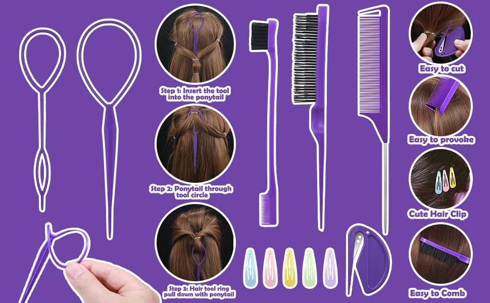 Small Hair Rubber Bands Set – 16 Styling Tools, 2000 Pcs Elastic Ties. Includes Hair Elastic Cutter. For Hair Accessories & Christmas
