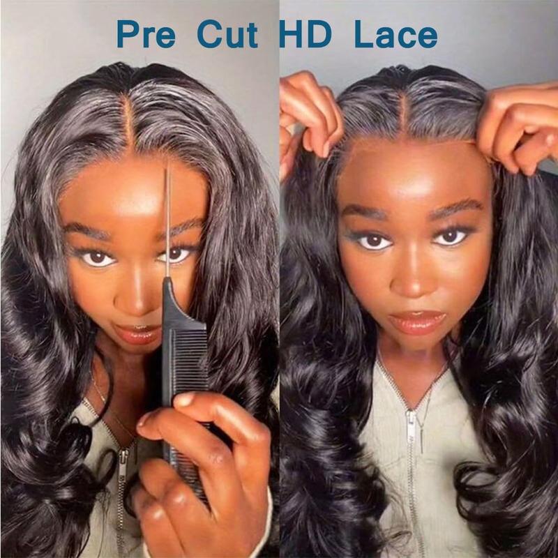Bling Hair Easy To Wear 6x4 Body Wave Glueless Wig Human Hair Ready To Wear Brazilian 5X5 Lace Closure Wigs For Women Preplucked