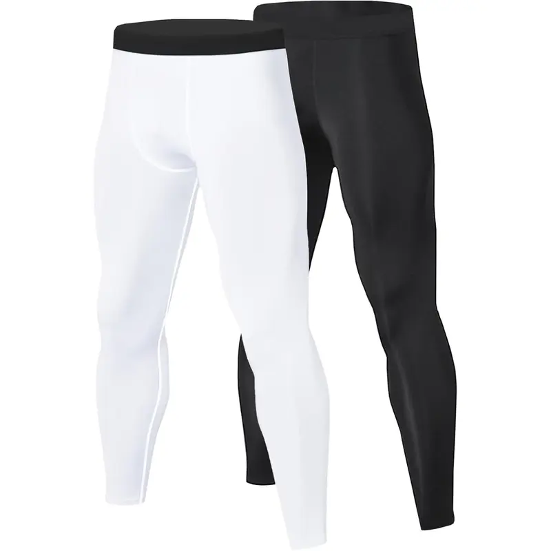 Men’s Dynamic Compression Athletic Sporty Sweatpants - Quick-Dry, Breathable Gymclothing Joggingpants, Fitness Training Tights, Secure-Fit Running Base Layer for Running, Basketball