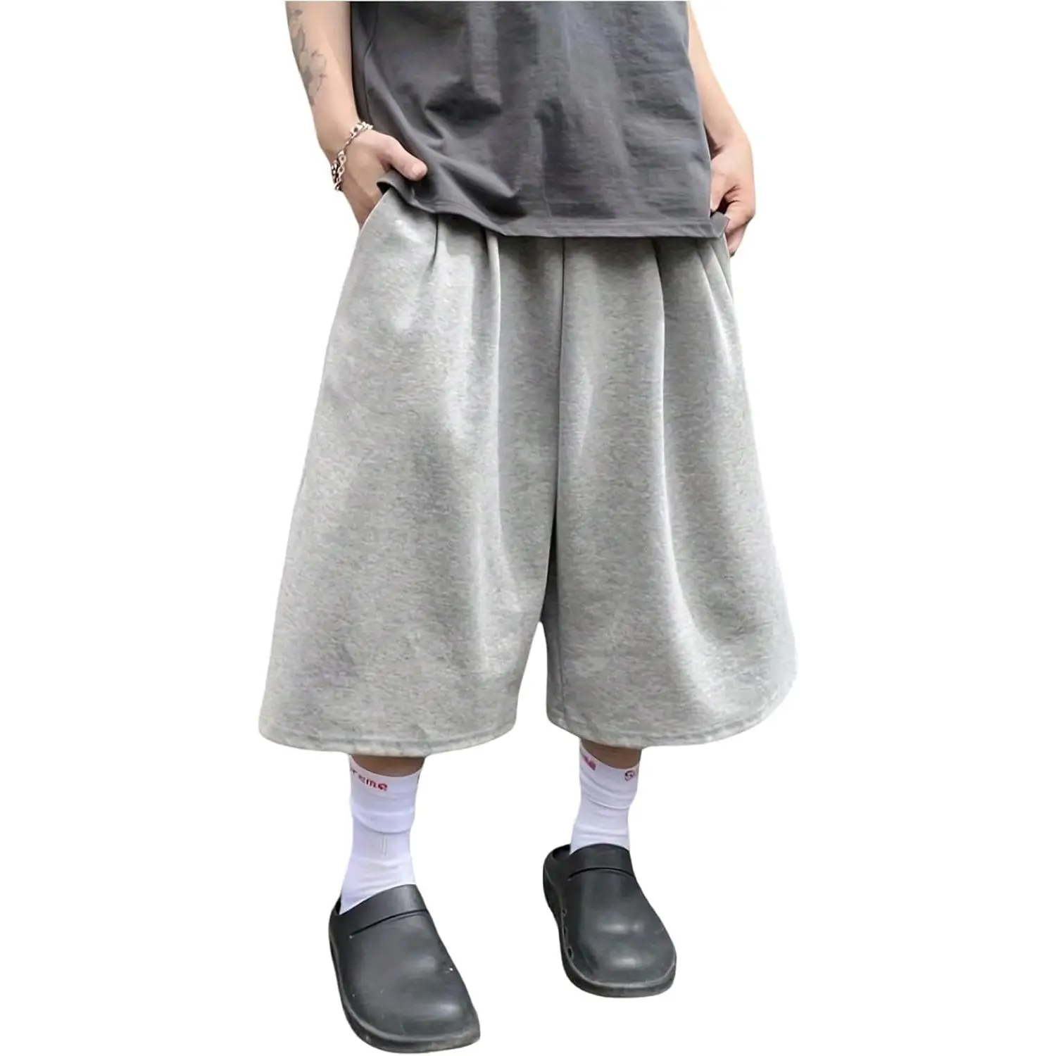 Verdusa Men's Baggy Sweat Shorts Wide Leg Oversized Athletic Sweat Jorts| Baggy Sweat Shorts Men, Streetwear, Basketball Shorts Men, Athletic Shorts, Bermuda Shorts for Men
