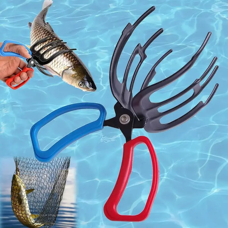 Outdoor sports 1/2PCS 3 Claw Fish Gripper, Fishing Pliers Gripper, Fish Clamp Forceps| Multifunctional Metal Fish Gripper, for Catch Most Freshwater Fish Fishing Accessories, fishing gear and equipment