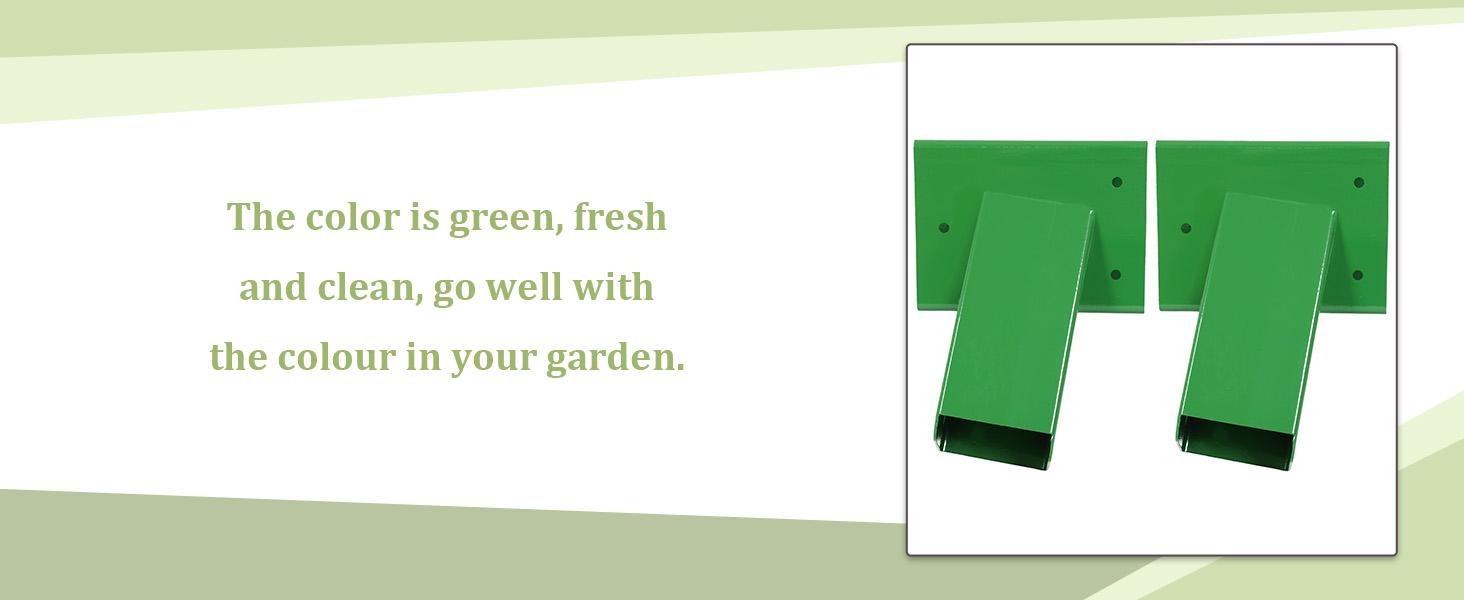 2 Pcs A-Frame Swing Set Bracket Heavy Duty Steel Green w/Mounting Hardware (2 Brackets) for 2 (4" x 4") Legs & 1 (4" x 6") Beam
