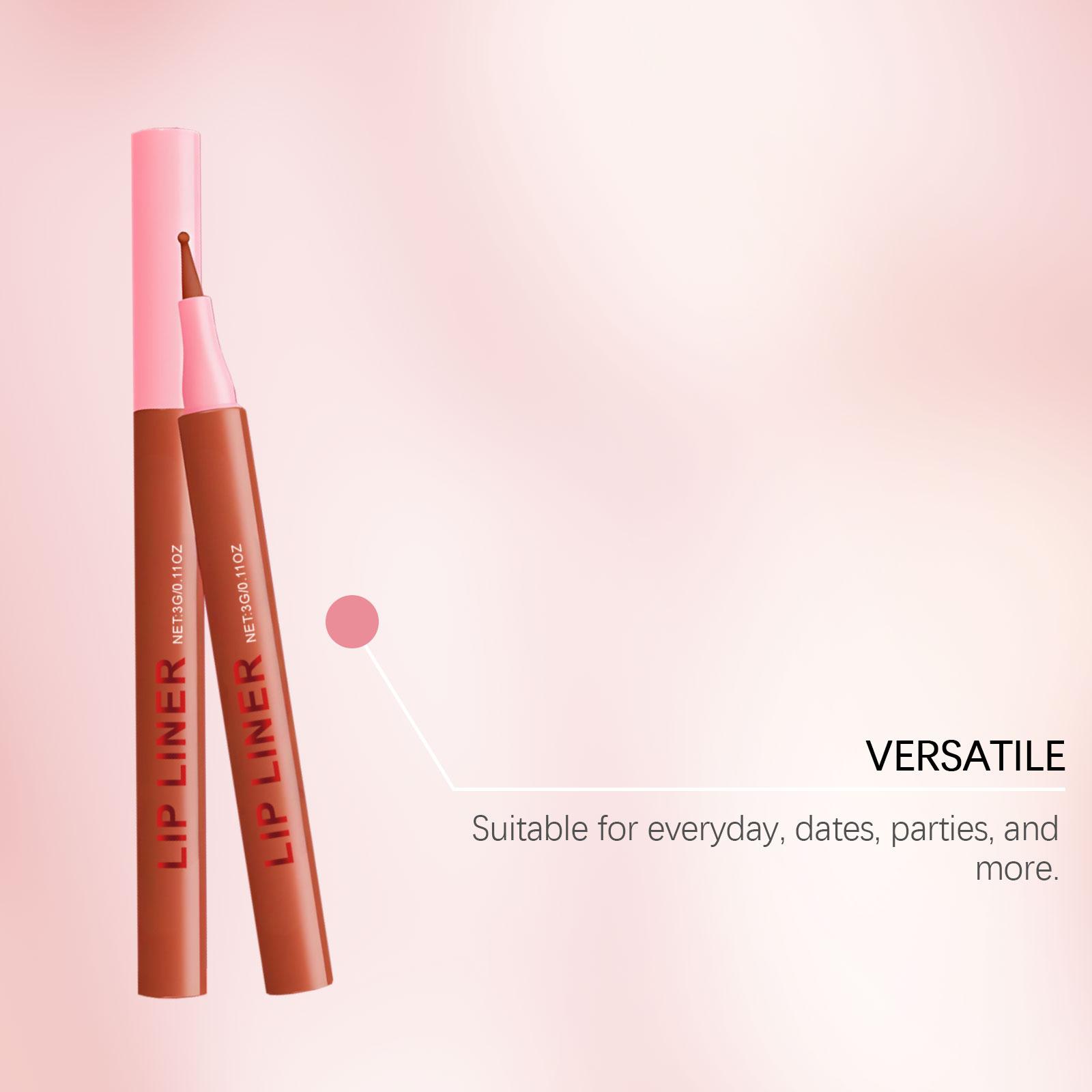 The Reddish-Brown Lip Liner Can Outline The Lip Shape And Show The Lip Color.It Is Waterproof And Not Easy To Fade Or Peel Off.It Can Be Used Daily As A Lip Liner