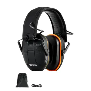VEVOR Safety Earmuffs, Electronic Ear Muffs with 5.3 Bluetooth Technology and Sound Amplification, Noise Reduction Headphone NRR23dB, Hearing Protection Earmuffs for Shooting, Lawn Mowing and Work