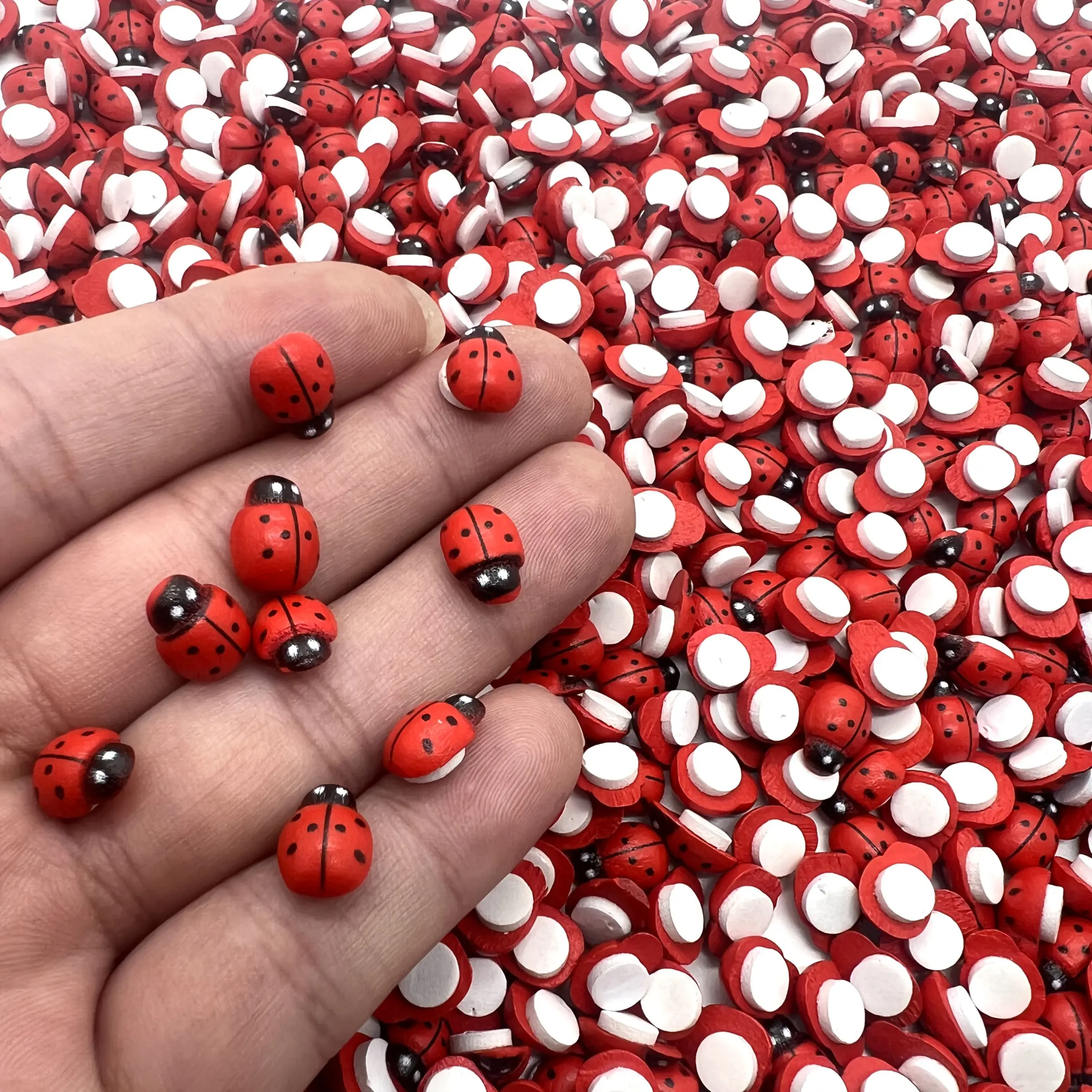 80 Mini Red Ladybug Stickers - Cute Animal Stickers, Self-adhesive and reusable decorations, suitable for crafts, card making, garden party decorations, and room decor, featuring a red design, craft stickers and craft materials
