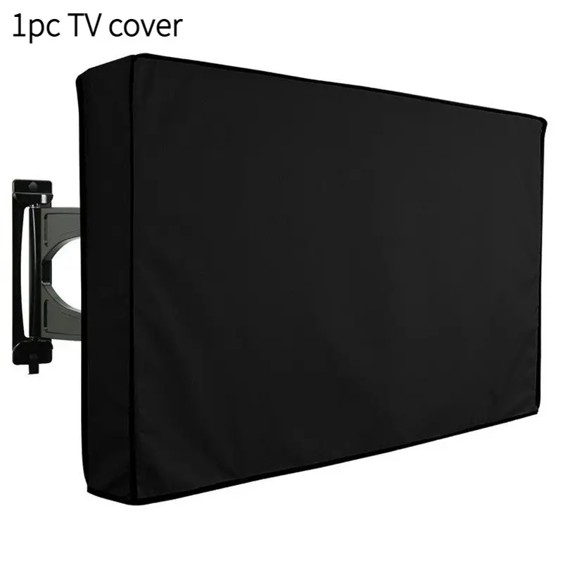 Wall-Mounted Outdoor TV Protective Dust Cover, American Style Simple Design, Thick 210D Oxford Fabric, Waterproof Sunscreen Wear-Resistant with Zipper