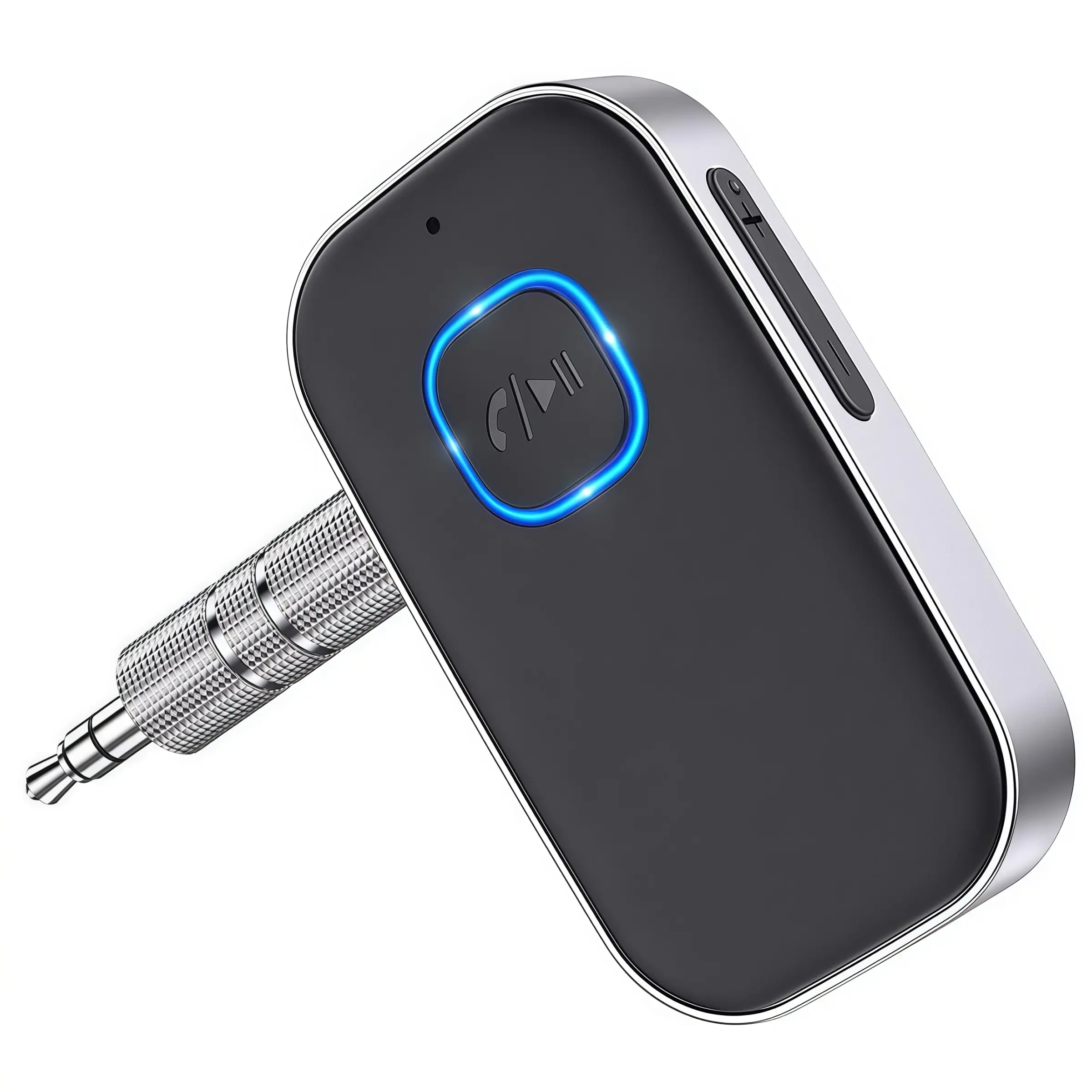 New Bluetooth 5.3 Wireless Car Adapter, Hands-Free Call & Noise Cancelling AUX to Bluetooth Adapter for Car, 3.5mm Audio Blue-Tooth Receiver for Cars Stereo Home Speaker - 15H Battery Life