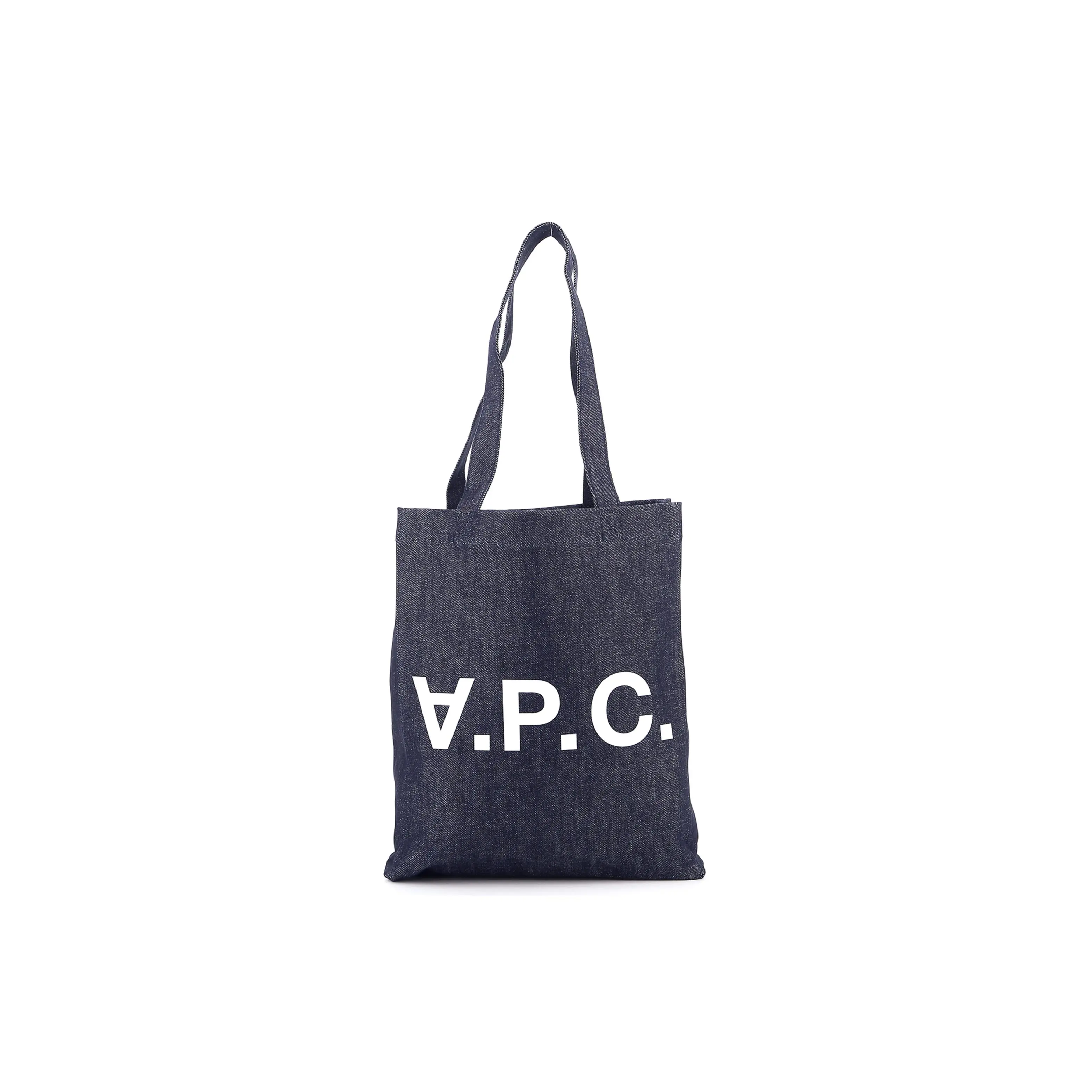 A.P.C. Letter-Print Cotton Tote Bag for Women – Classic Style in Navy Blue