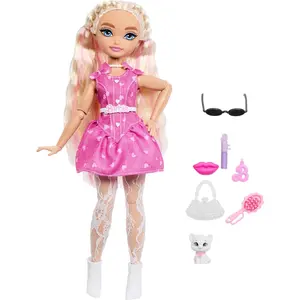 Barbie Dream Besties Malibu” Fashion Doll & Accessories, Posable with Blonde Hair & Makeup-Themed Toy Pieces