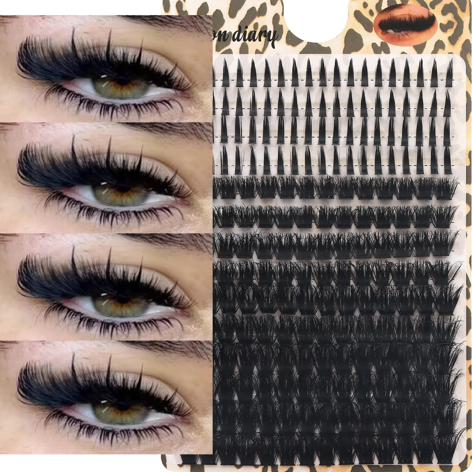 120P+Spike 2-in-1 Bulk Cluster False Eyelashes,Premium Spike Cluster Lashes Combo Set,  Create Stunning Spiky & Voluminous Eye Makeup for Daily Wear and Party Looks,Customizable Volume Lash Clusters for Women Eye Beauty