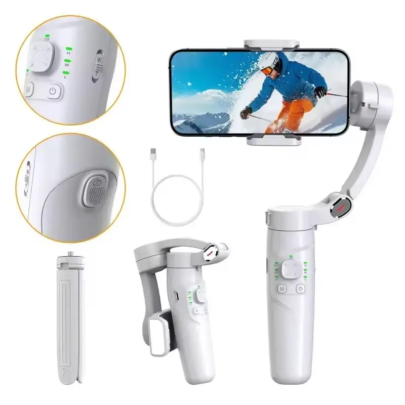 M1 Three-Axis Portable Smartphone Stabilizer, Foldable Video Recording Tripod, Ideal for Smartphones, Vlogs, Compact and Lightweight Design