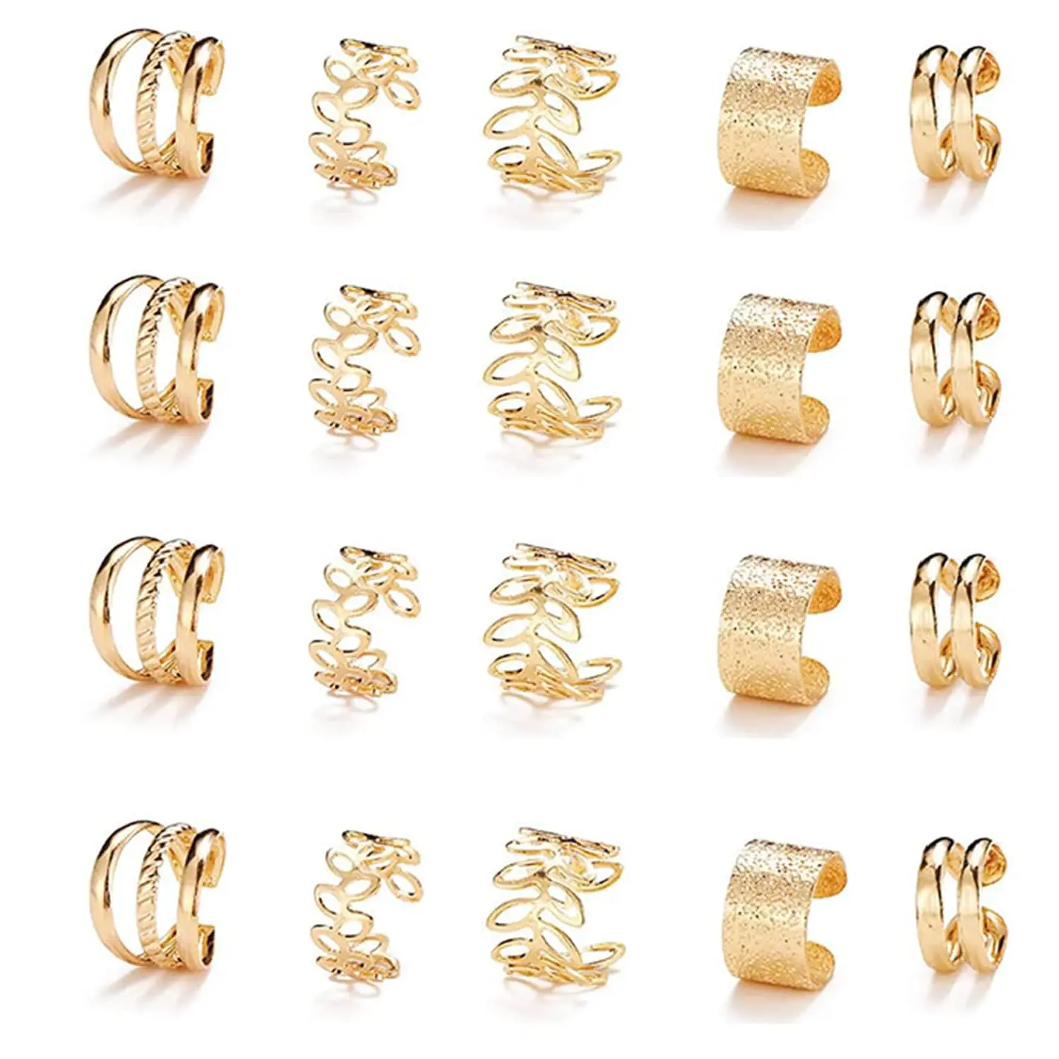 20 count  Hair  for Braids with  Rhinestone Dreadlock Braid Clips Non- Ear Cuffs Clip  Women Men Hair Accessories