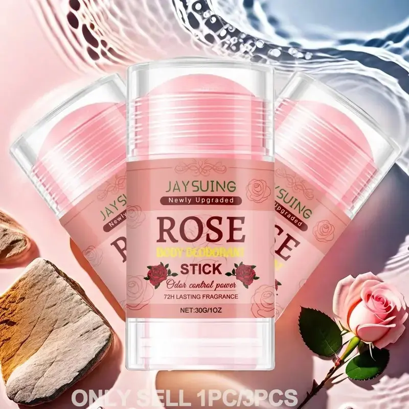 Rose Scented Body Deodorant Stick, Deodorant Perfume Fragrance, Long Lasting Body Deodorants, Body Odor Remover, Portable Body Care Product for Women & Girls, Solid Stick Deodorant, All Body Deodorant