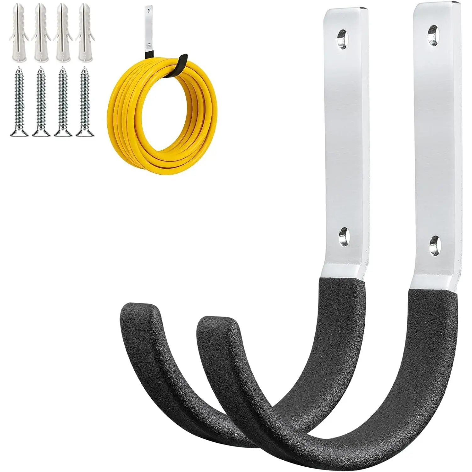 Heavy Duty Steel Garage Hooks,Garage Storage Utility Hooks,Heavy Duty Garage Garden Tool Organizer,Steel Wall Mount Hooks, Garden Hose Hanger, Black U Hooks (Dark Brown-2PC)