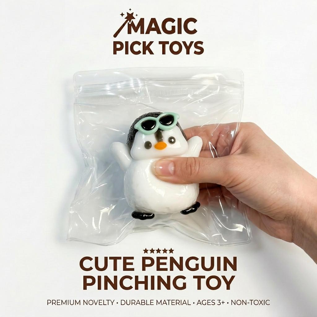 Final Sale | Chonky Belly Penguin Squishy - Food-Grade Silicone Slow-Rising Rebound Squishy Fidget Toys for Stress Relief - Soft Squeeze Toys with Thick Creamy Slime Texture, Handmade Non-Toxic Sensory Toys