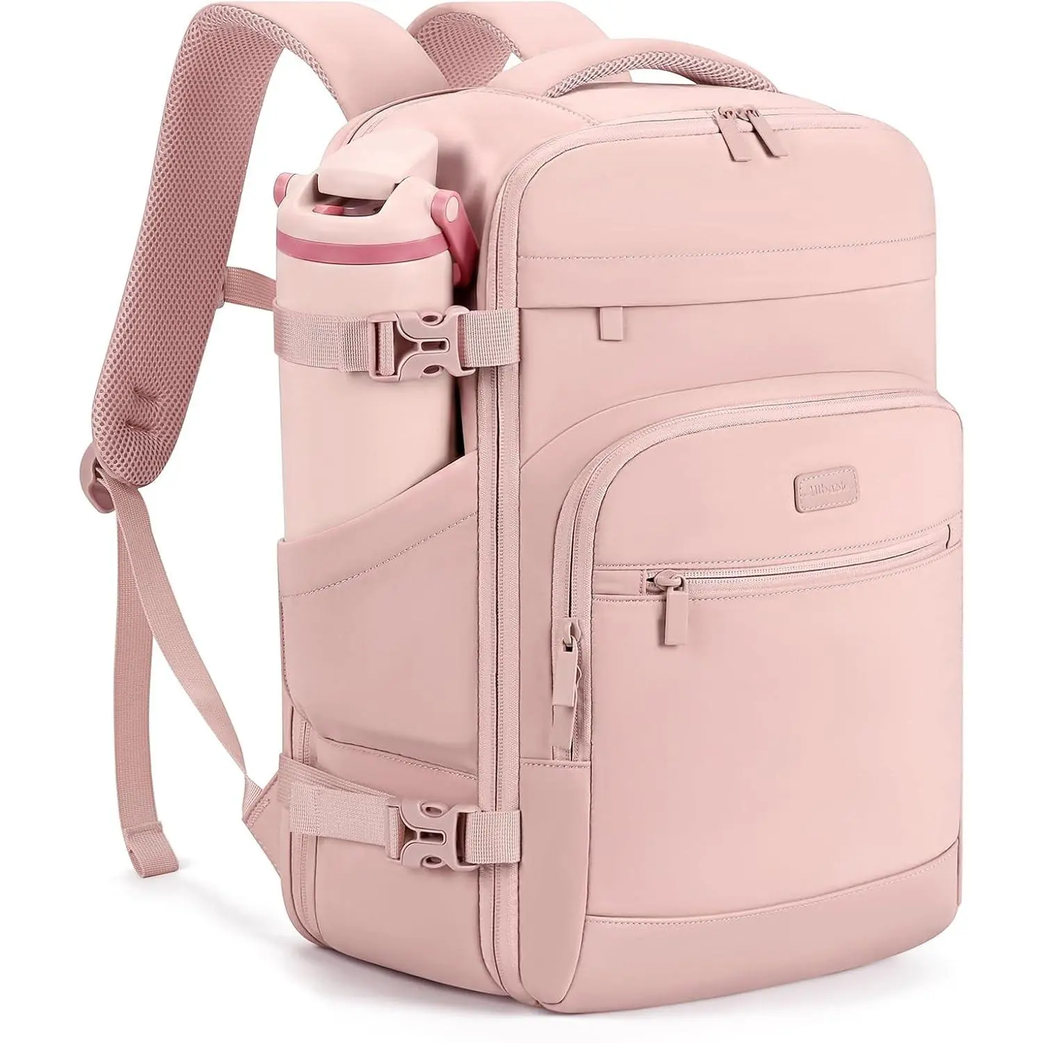 30L Travel Backpack for Women & Men: Flight Approved Carry On Backpack, TSA Personal Item Bag with Water Bottle Pocket, Weekender Essentials Backpacks fits 15.6" Laptop - PinkGift