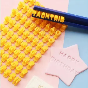 Letter & Number Shaped Cookie Mold Set, 1 Set Replaceable Cookie Stamp, DIY Baking Tool for Home Kitchen