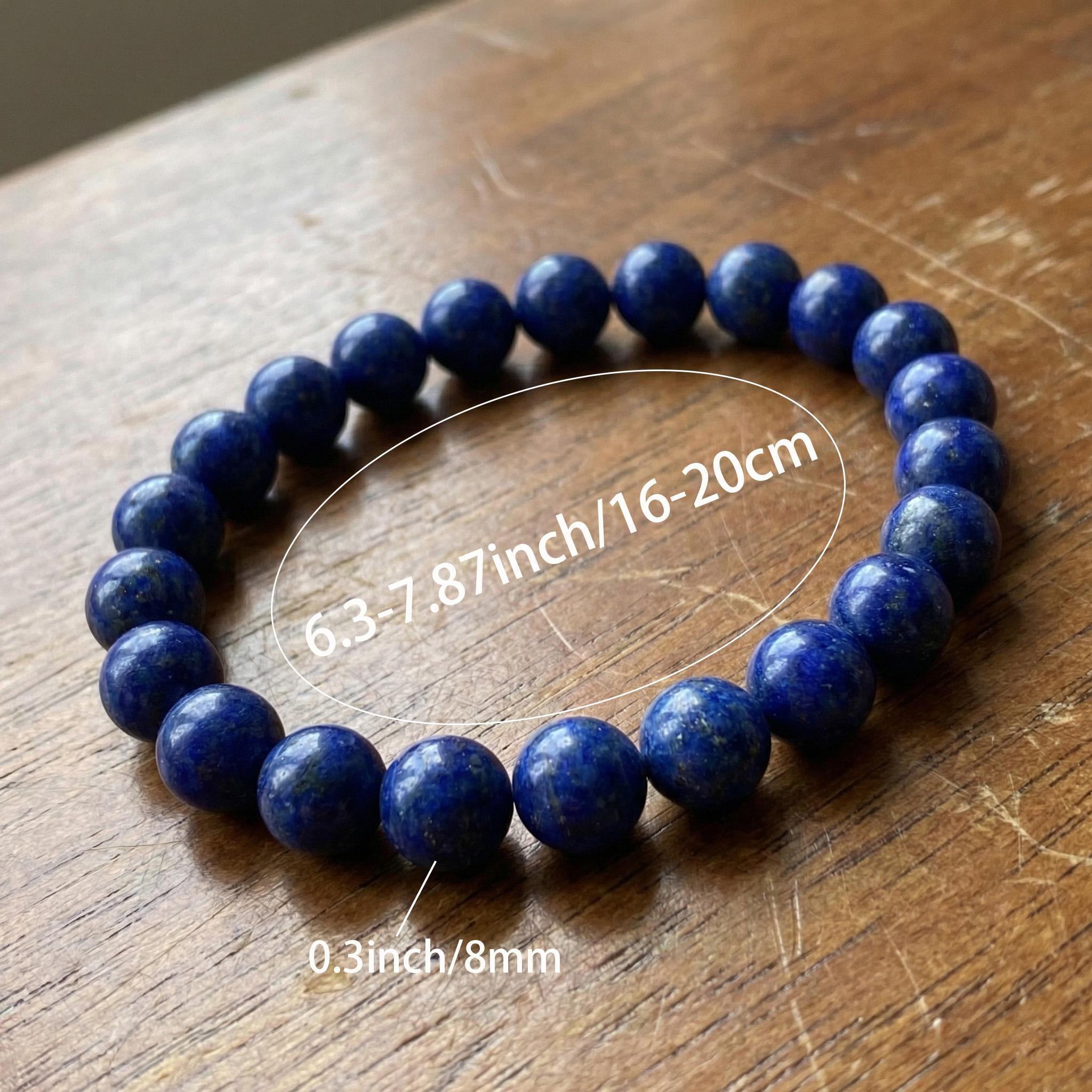 DB- Blue Lapis Lazuli Stone Beaded 8mm Friendship Bracelets Gemstone Stretch Healing Bracelet for Men Women, Boho Style Perfect Gift for Daily Wear & Valentine's Day-DB