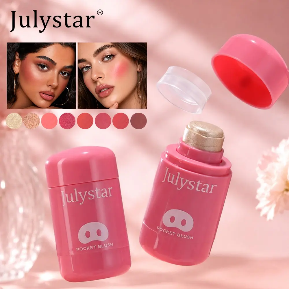 Julystar Multi-Use Cream Blush Stick - Moisturizer, Lip and Cheek Tint, Long-Lasting Hydrating Balm for Cheeks & Eyes, Silky Texture, Lightweight Natural Look, Glow, All Skin Tones, Everyday Cosmetics Makeup, Beauty Products, Any, Normal