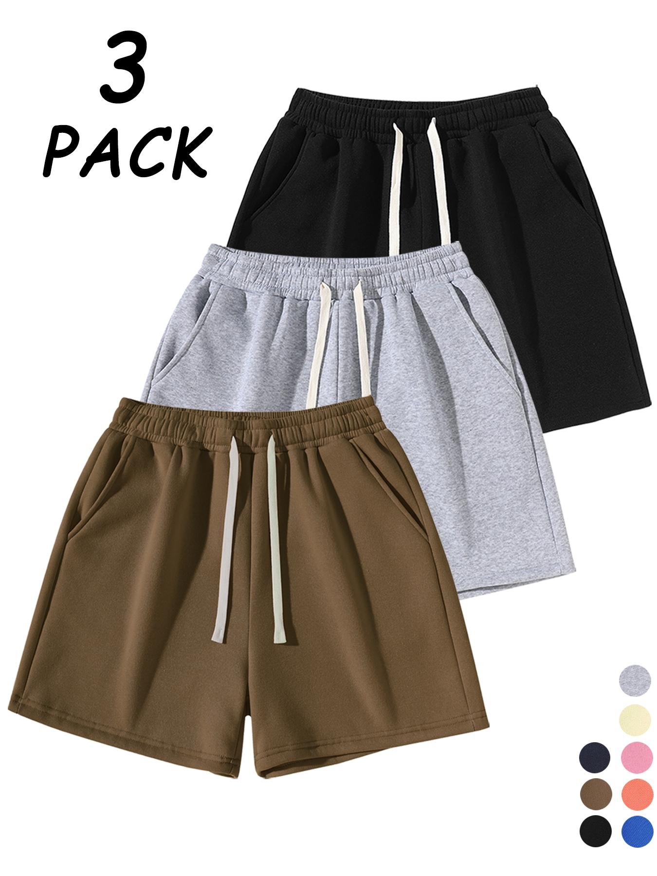 Men's Solid Color Drawstring Waist Shorts, Casual Fitted Jogger Pants for Daily Wear, Sports & Outdoor Activities, Unisex Fitness Shorts, Drawstring Athletic Shorts, Athleisure Street Shorts