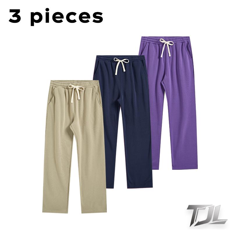 TJL Men's Regular Fit Solid Drawstring Waist Sweatpants, Casual Pocket Design Pants for Fall & Winter, Men's Trousers for Daily Wear, Yoga Training Pants, Casual Sports Pants solid drawstring waist sweatpants