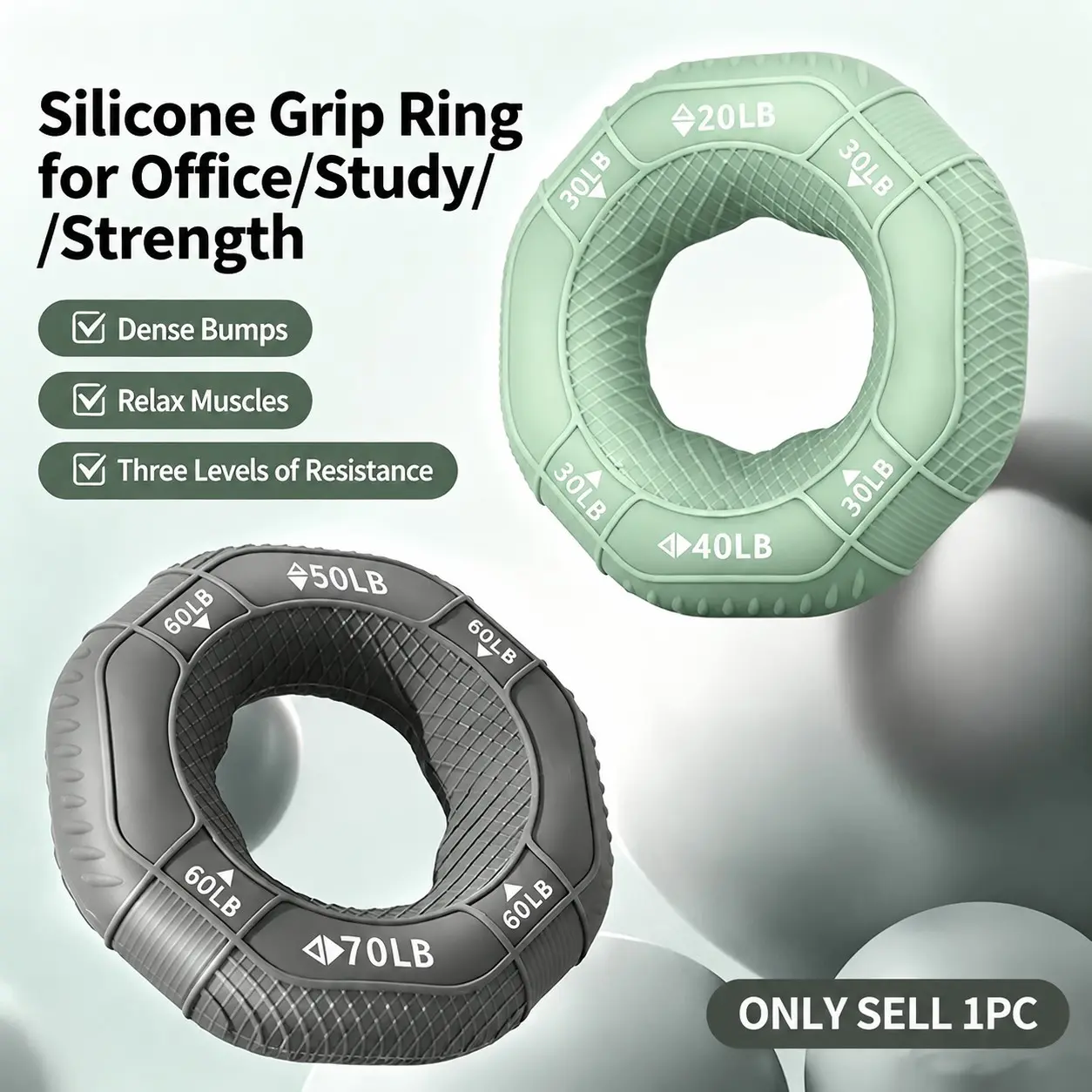 1 Piece 3-Resistance Level Silicone Hand Grip Strengthener, Matte Solid Color Style, Non-Slip Raised Bump Design for Hand Strength Training, Universal Training Equipment for Men & Women, Suitable for Fitness, Rehabilitation, Home & Office Use