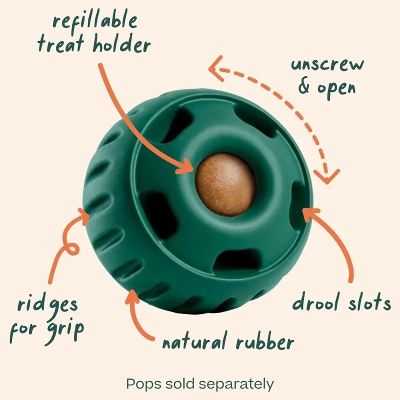 Pupsicle Interactive Dog Toy - Designed for Large Dogs Weighing 25 to 75 Pounds, This Durable and Bite-resistant Educational Chew Toy Comes with a Padded Snack Compartment and Weighted Base, and Is Designed with a Low Food Intake