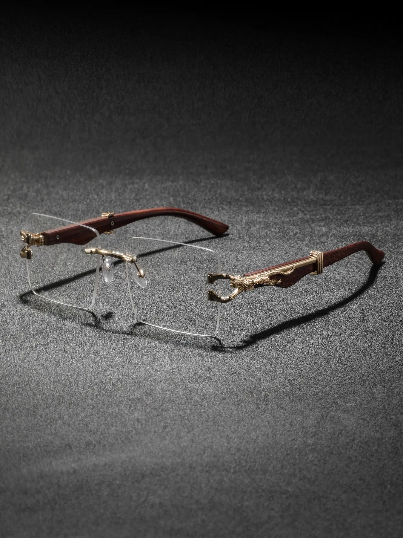 Men's Metal Square Frame Glasses, Elegant Plain Design, Non-Color Changing Lens, Suitable for Business, Travel, Alloy Frame Eyewear