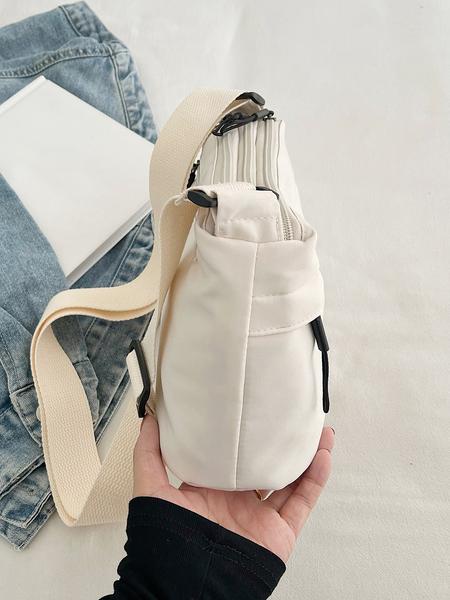 Multi-compartment casual crossbody bag, fashionable, versatile and compact, simple solid color with multiple colors to choose from, lightweight and portable small crossbody bag, niche creative, suitable for office workers, etc., Minimalist crossbody bag